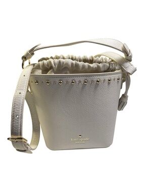 New Kate Spade Bucket Bag Off White Hayes Street Studded Leather Crossbody Stud